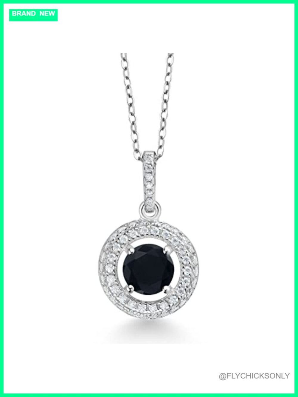 925 Sterling Silver Halo Pendant Necklace 6MM Round Gemstone Moissanite